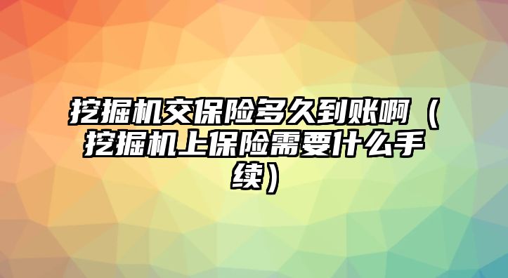 挖掘機(jī)交保險多久到賬?。ㄍ诰驒C(jī)上保險需要什么手續(xù)）