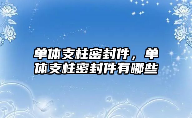 單體支柱密封件，單體支柱密封件有哪些