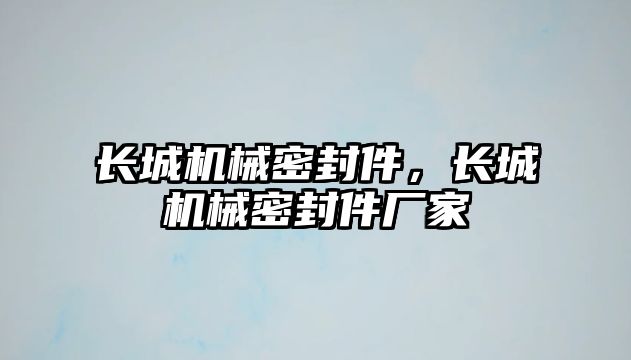 長(zhǎng)城機(jī)械密封件，長(zhǎng)城機(jī)械密封件廠家