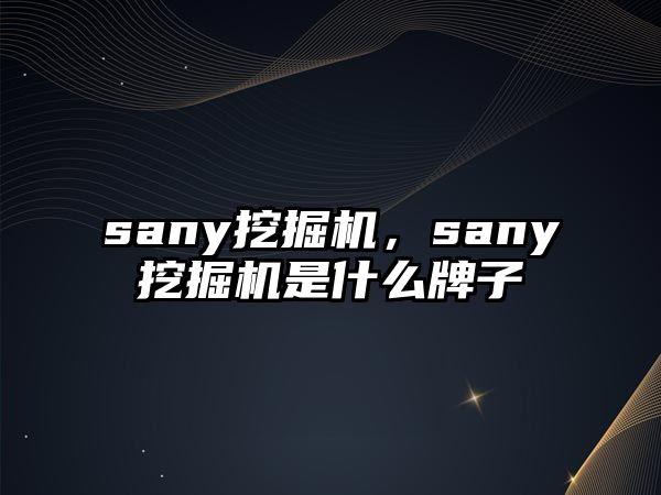 sany挖掘機(jī)，sany挖掘機(jī)是什么牌子