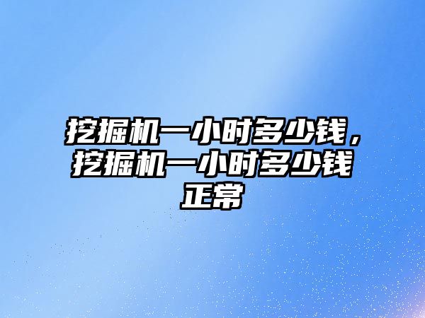 挖掘機(jī)一小時多少錢，挖掘機(jī)一小時多少錢正常