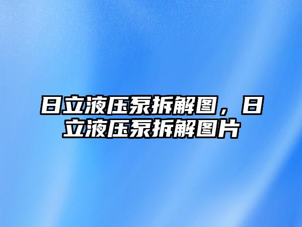 日立液壓泵拆解圖，日立液壓泵拆解圖片