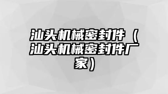 汕頭機械密封件（汕頭機械密封件廠家）