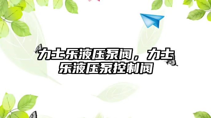 力士樂液壓泵閥，力士樂液壓泵控制閥