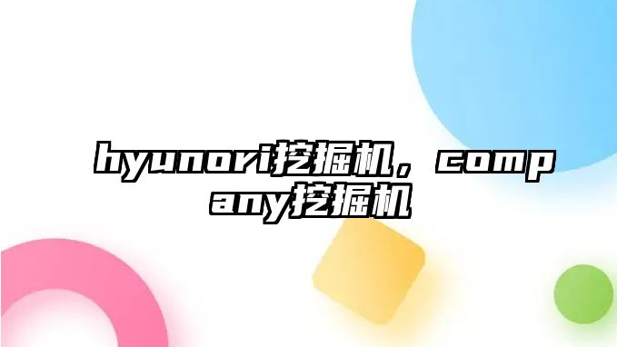 hyunori挖掘機，company挖掘機