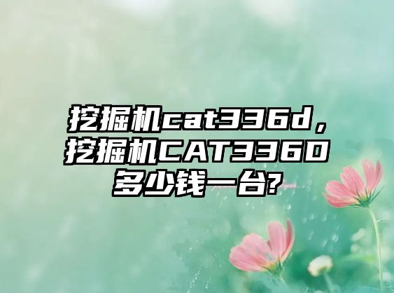 挖掘機cat336d，挖掘機CAT336D多少錢一臺?