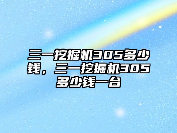 三一挖掘機305多少錢，三一挖掘機305多少錢一臺