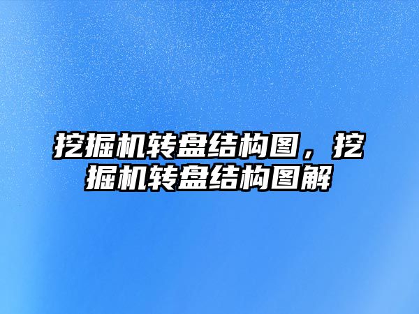 挖掘機轉盤結構圖，挖掘機轉盤結構圖解