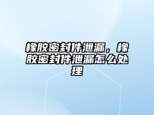 橡膠密封件泄漏，橡膠密封件泄漏怎么處理