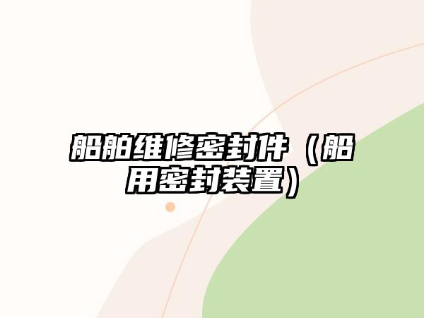 船舶維修密封件（船用密封裝置）