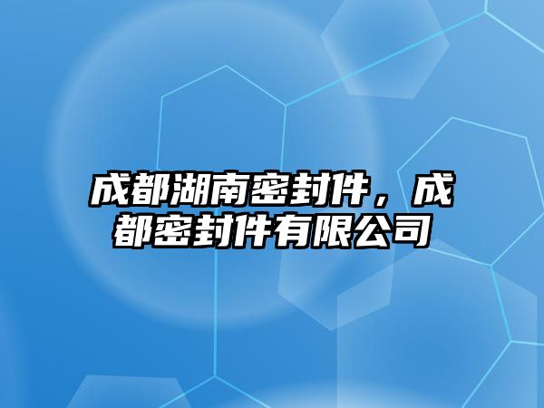 成都湖南密封件，成都密封件有限公司