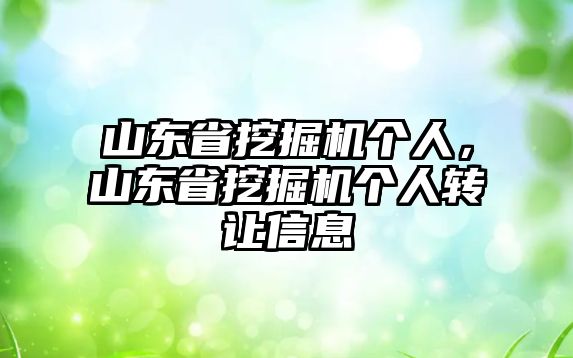 山東省挖掘機(jī)個(gè)人，山東省挖掘機(jī)個(gè)人轉(zhuǎn)讓信息