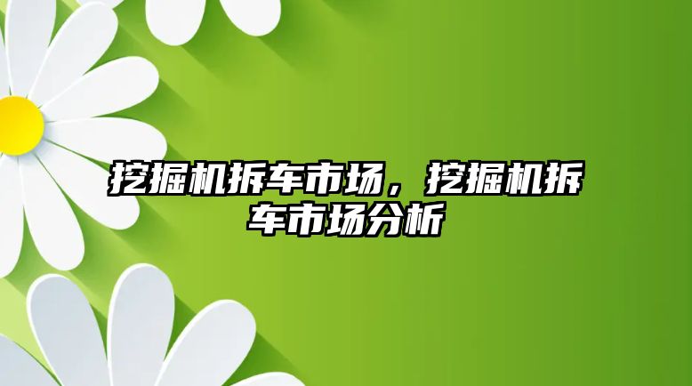 挖掘機拆車市場，挖掘機拆車市場分析