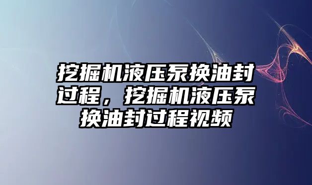 挖掘機(jī)液壓泵換油封過程，挖掘機(jī)液壓泵換油封過程視頻