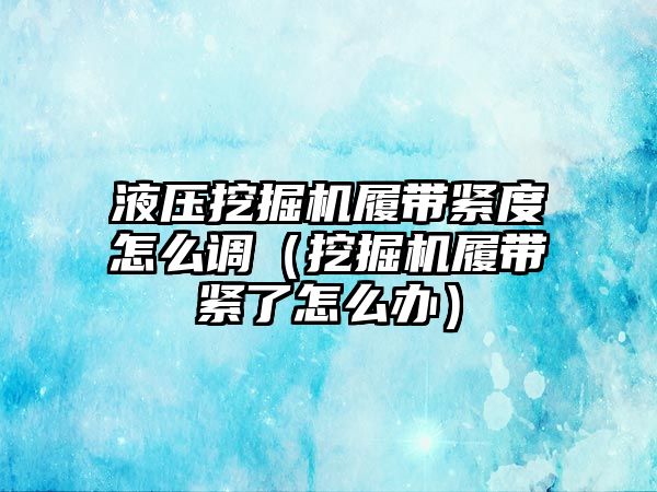 液壓挖掘機履帶緊度怎么調（挖掘機履帶緊了怎么辦）