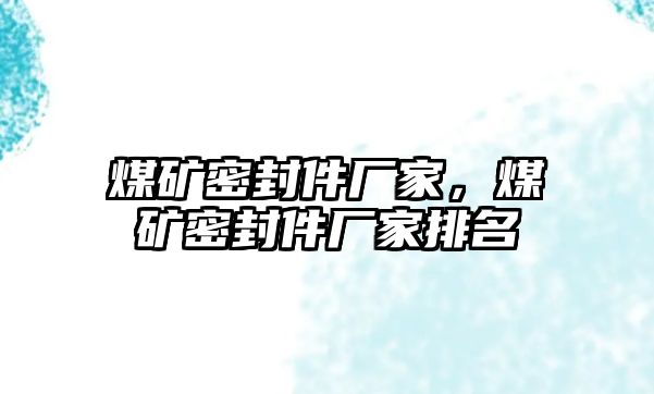 煤礦密封件廠家，煤礦密封件廠家排名