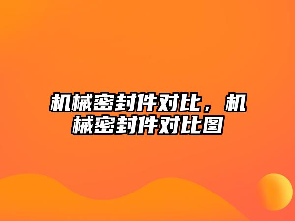 機械密封件對比，機械密封件對比圖