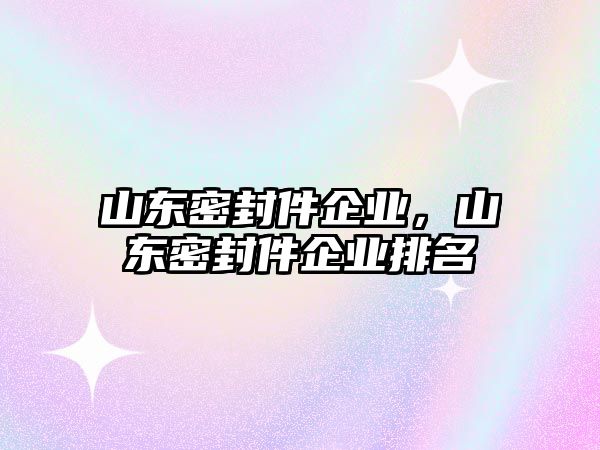 山東密封件企業(yè)，山東密封件企業(yè)排名