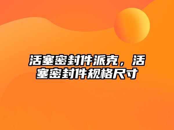 活塞密封件派克，活塞密封件規(guī)格尺寸